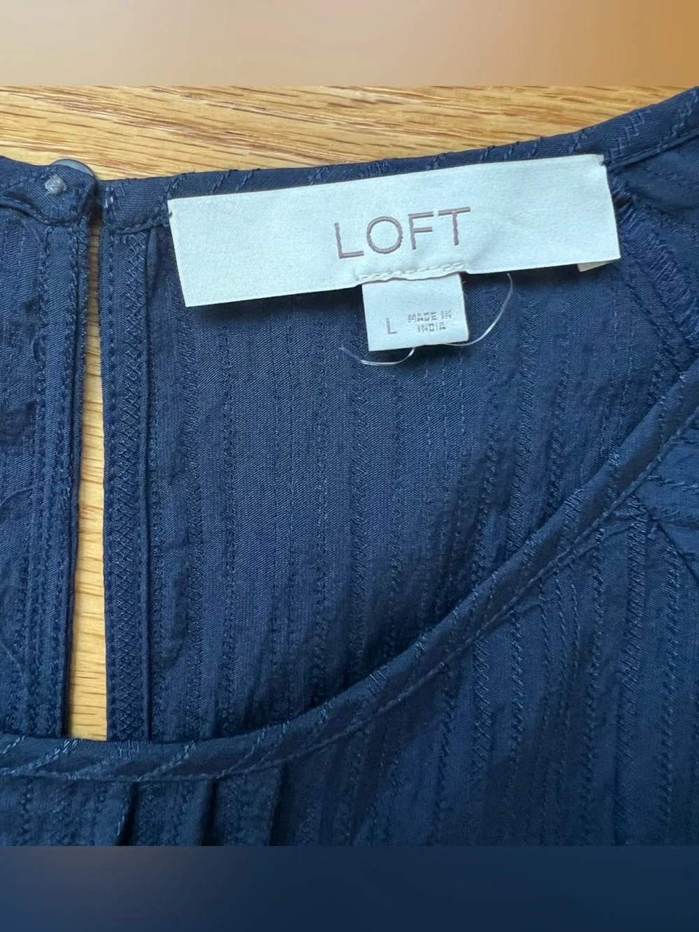 Loft Navy Blue Short Sleeve Blouse